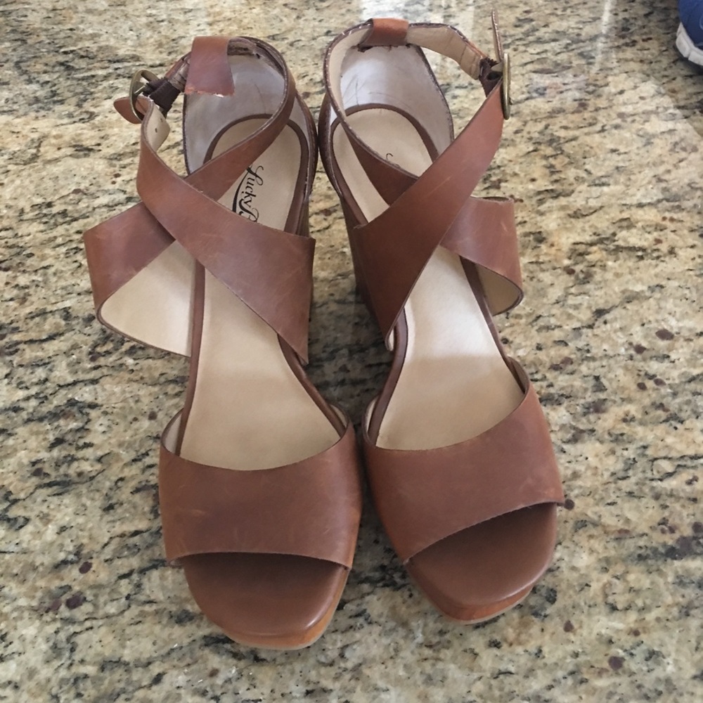 Lucky Brand Leather wedges