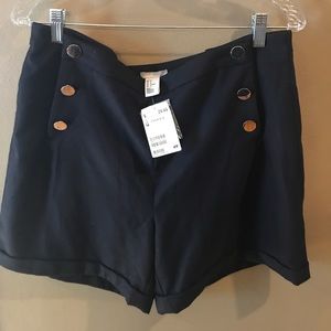 H&M linen navy shorts size 14