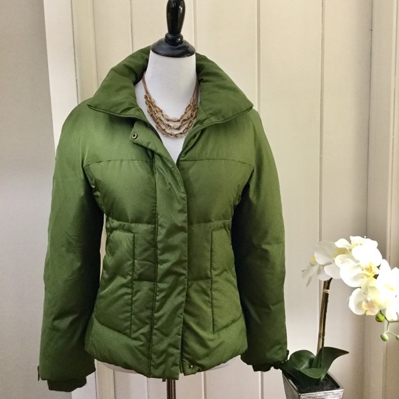 BCBGMAXAZRIA Emilia Olive Green Down Puffer