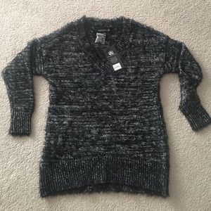 Black and silver fuzzy sweater