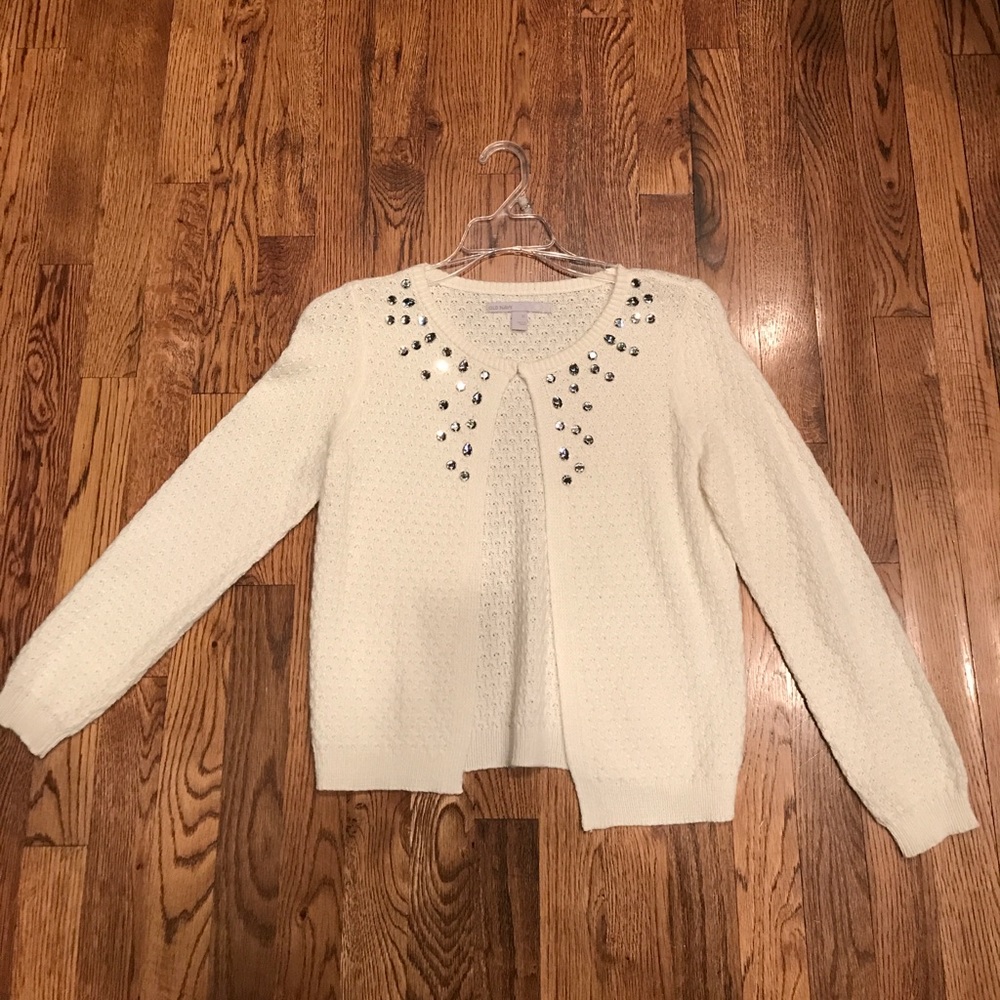 Old Navy white jeweled cardigan - xs