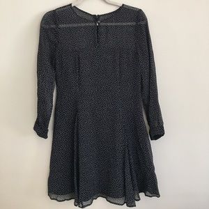 J. Crew Polka Dot Pleated Silk Dress