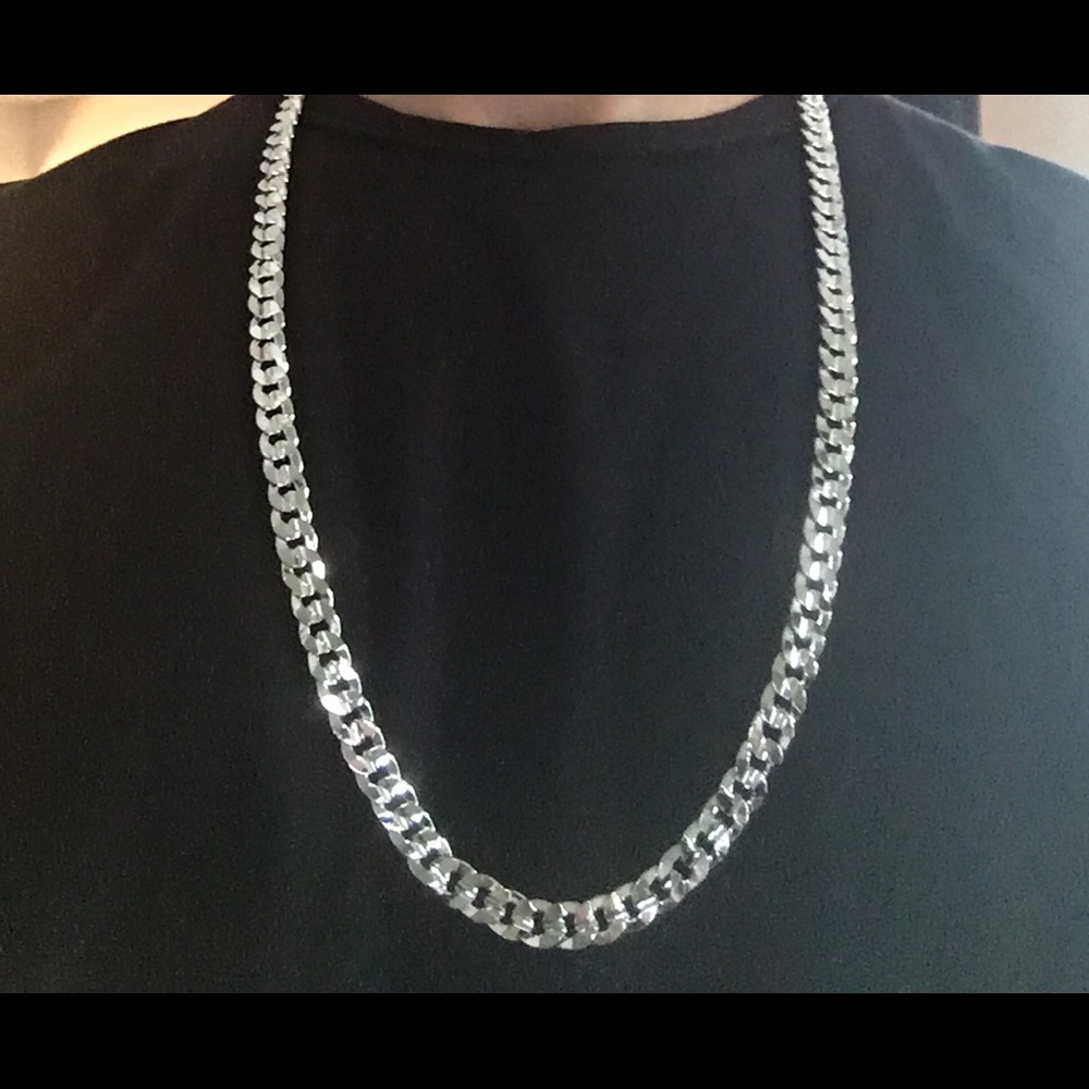 Silver Chain .925 stamped 30in 10mm Cuban link