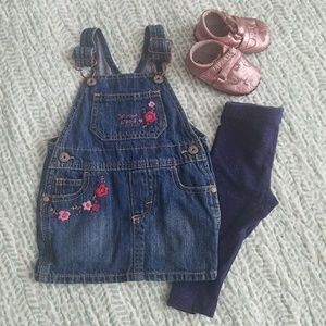 Osh Kosh Jeans Overall Skirt and Circo Leggings