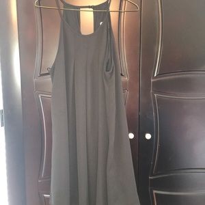 Sleeveless black chiffon dress