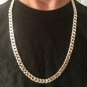 Silver Chain .925 stamped 24in 10mm Cuban link