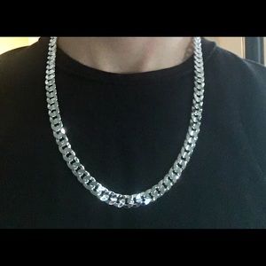 Silver Chain .925 stamped 24in 10mm Cuban link