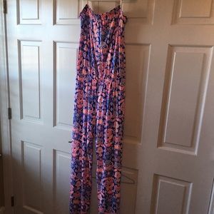 lilly pulitzer strapless jumpsuit