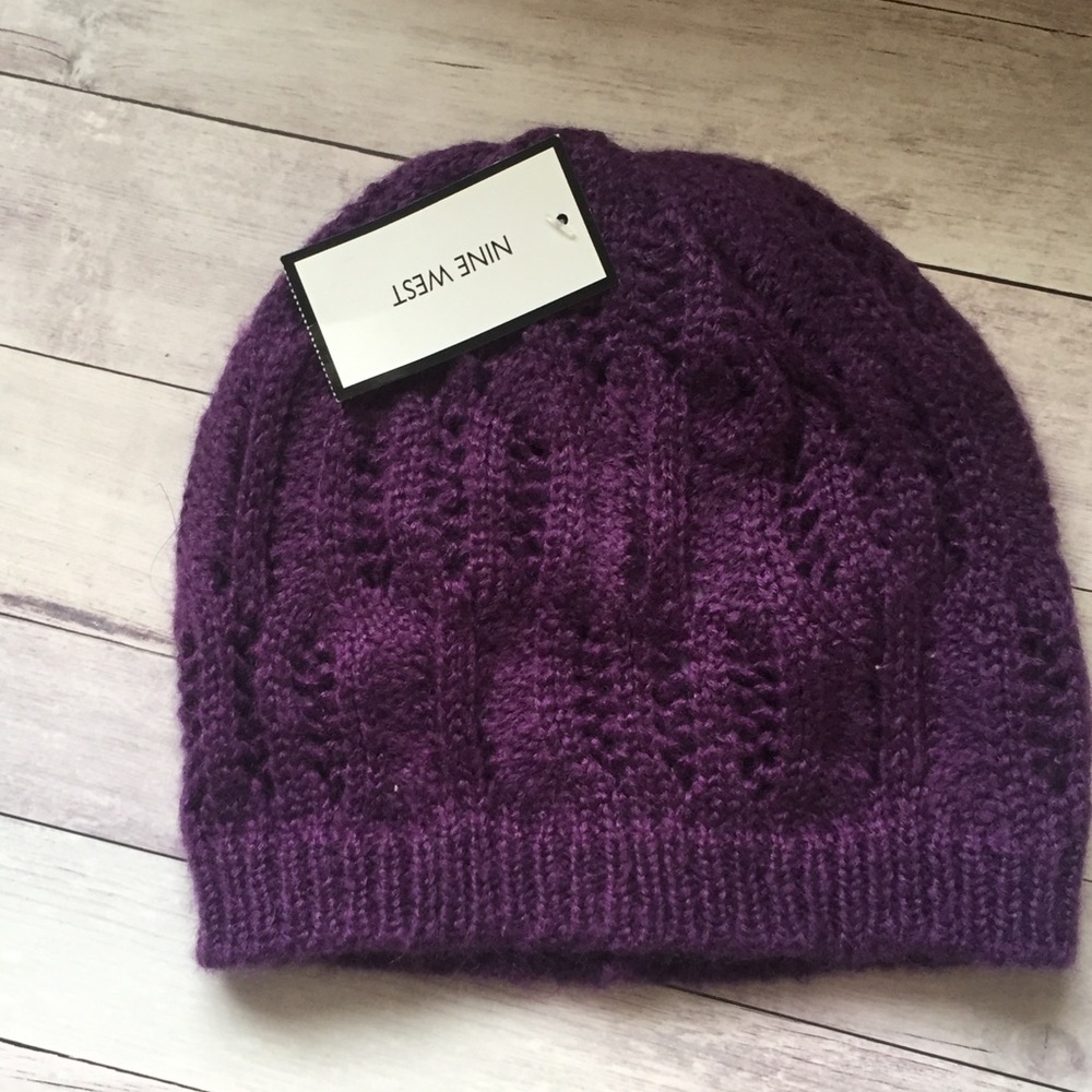 Nine West purple knit hat
