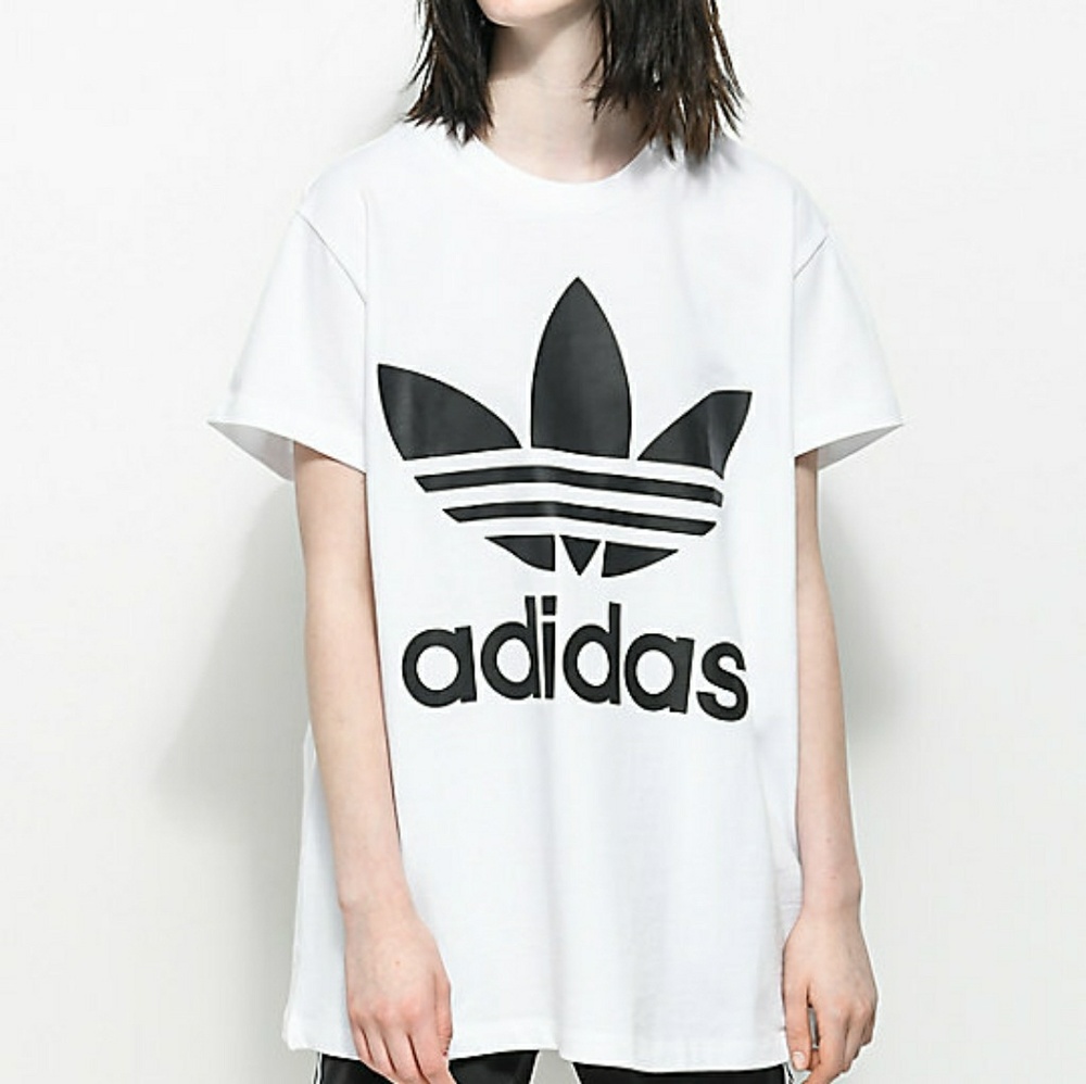 Adidas Trefoil White & Black Oversized T-Shirt