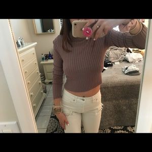 Cropped high neck top Cropped high neck top