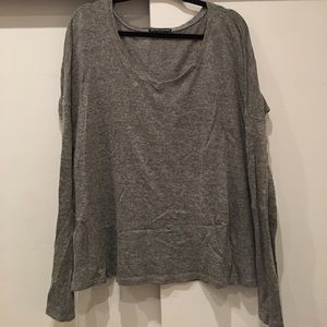 Brandy Melville long-sleeve knit top in gray