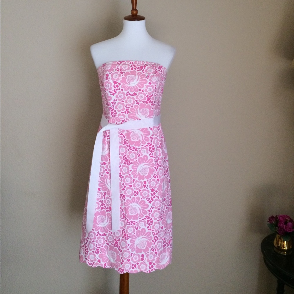 Lilly Pulitzer Sz 6 Pink White Floral Dress