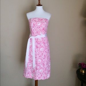 Lilly Pulitzer Sz 6 Pink White Floral Dress