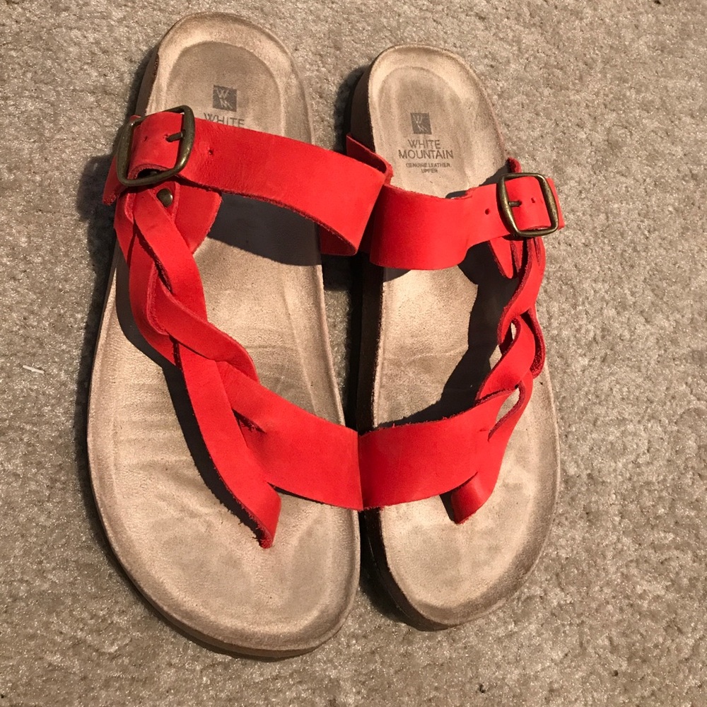White Mountain Red Sandals 8.5