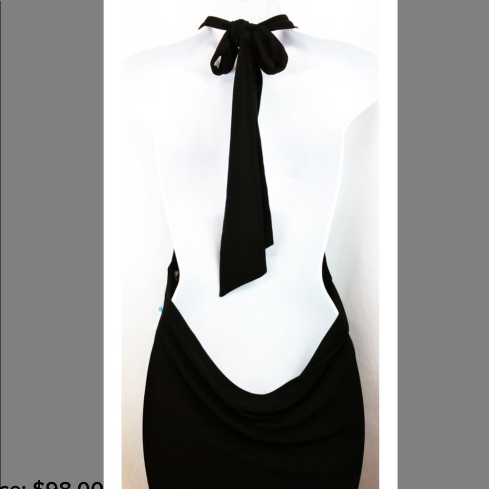 Alice+Olivia perfect LBD!! Black halter dress NWT