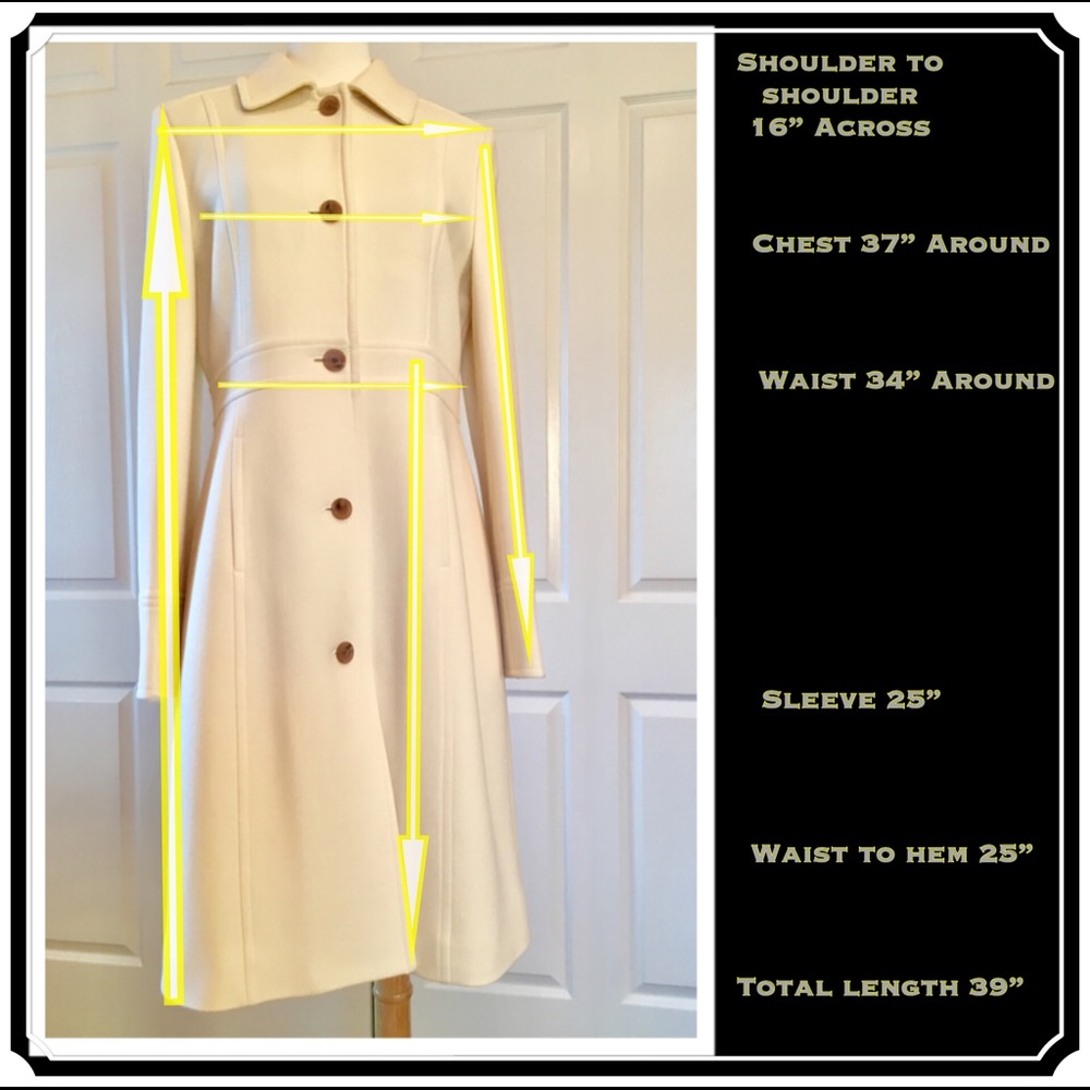 ✖️SOLD J. CREW Lady Day Coat Italian Wool Vanilla - Picture 8 of 8