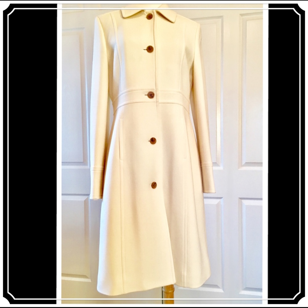 ✖️SOLD J. CREW Lady Day Coat Italian Wool Vanilla - Picture 6 of 8