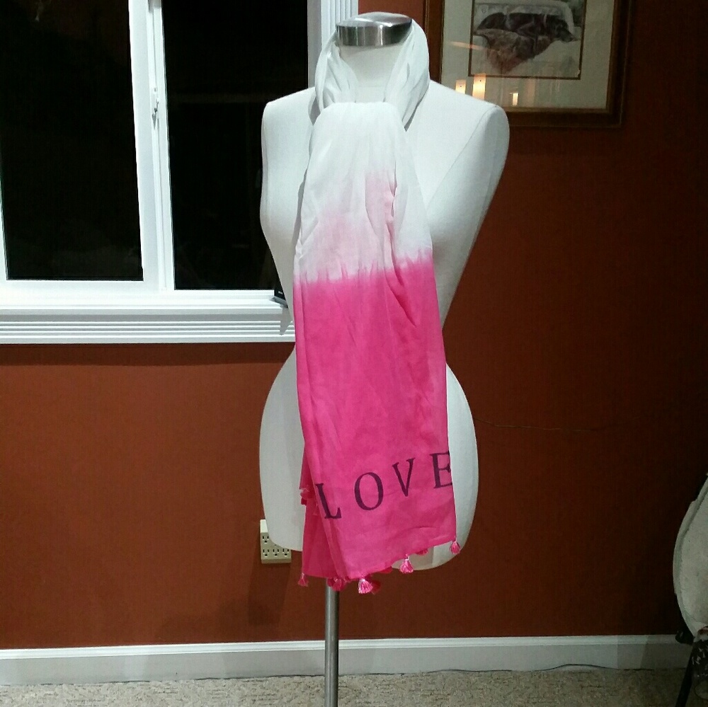 Love this Life pink LOVE scarf