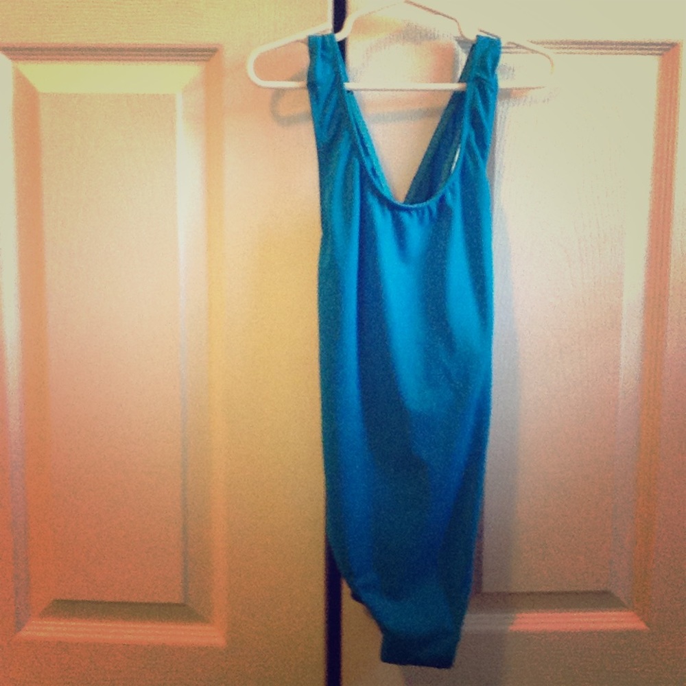 A blue leotard