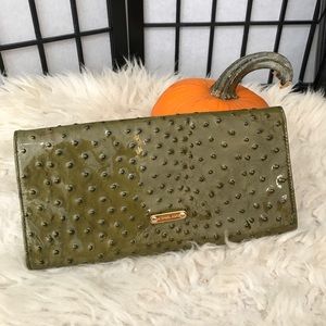 Michael Kors Studio Olive Bow Clutch Ostrich