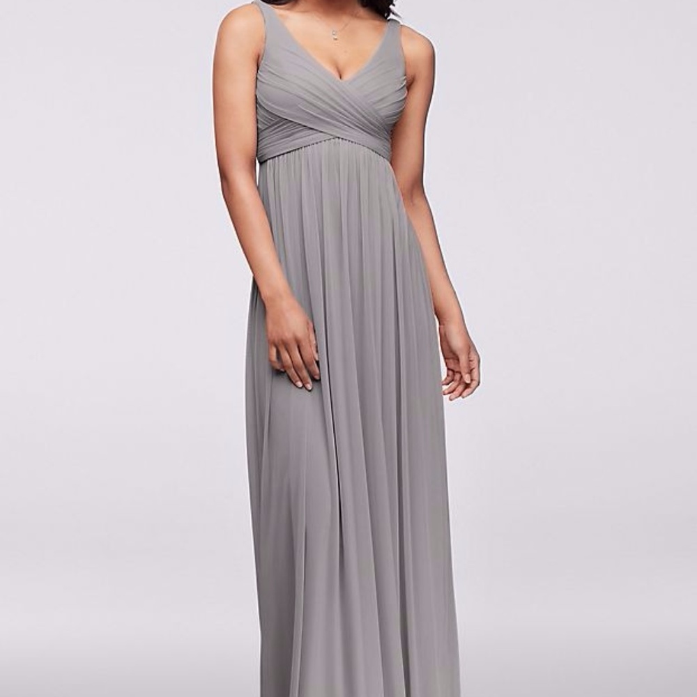 Long Mesh Dress with Cowl Back Detail - Mercury