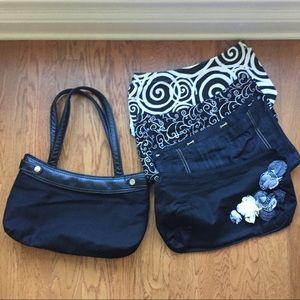 Thirty One Black Skirt Purse w/ 4 Skirts