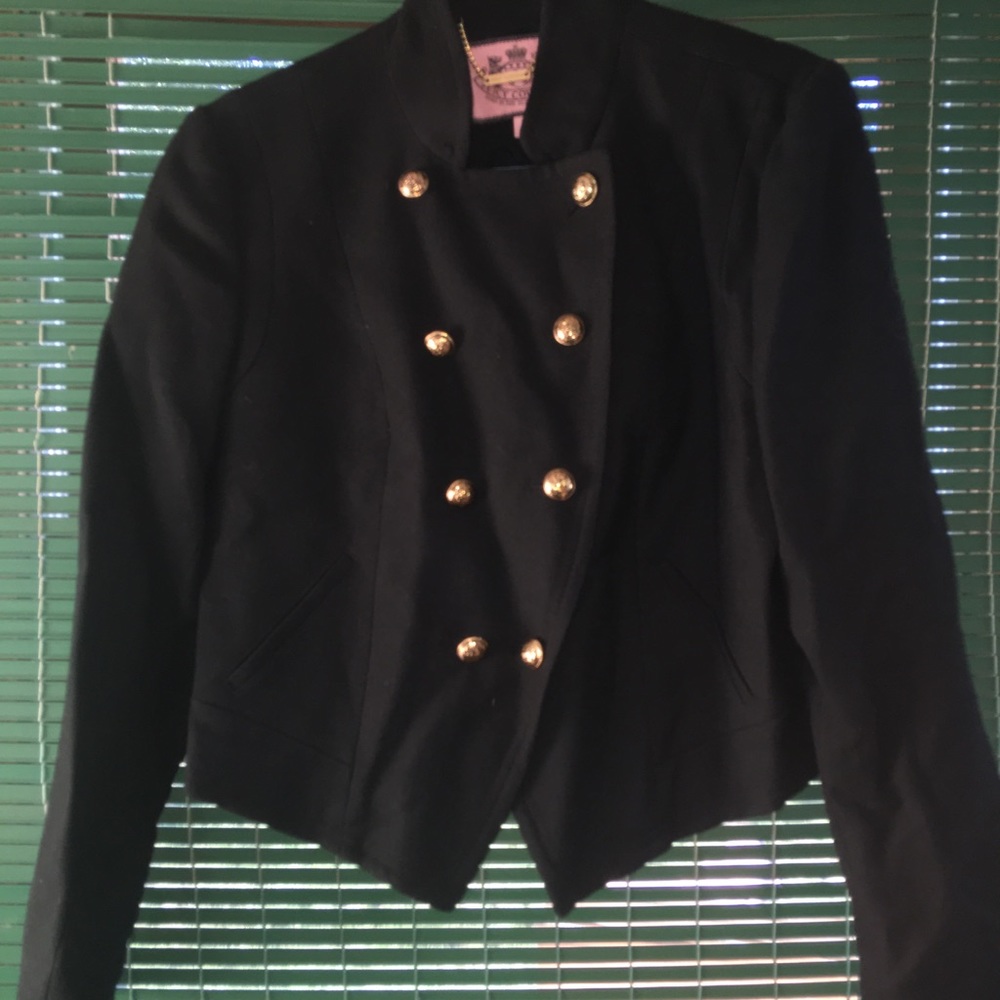 Juicy Couture military style crop wool jacket
