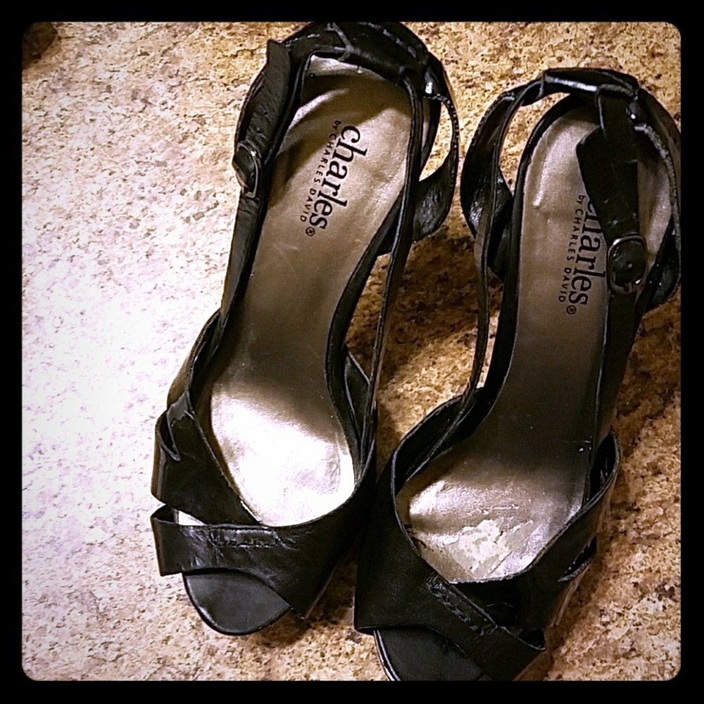 Charles David Heels with leather straps