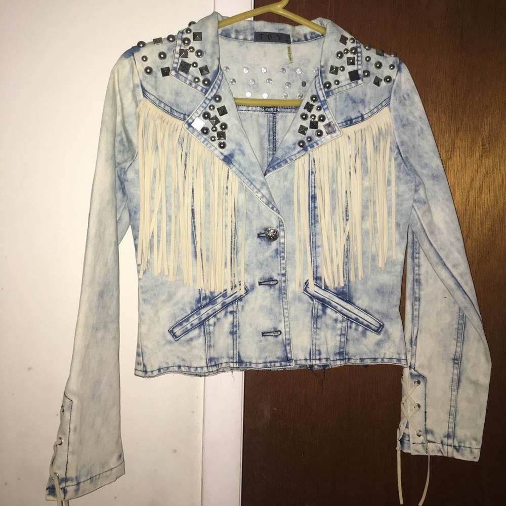FRINGE AND DENIM JACKET