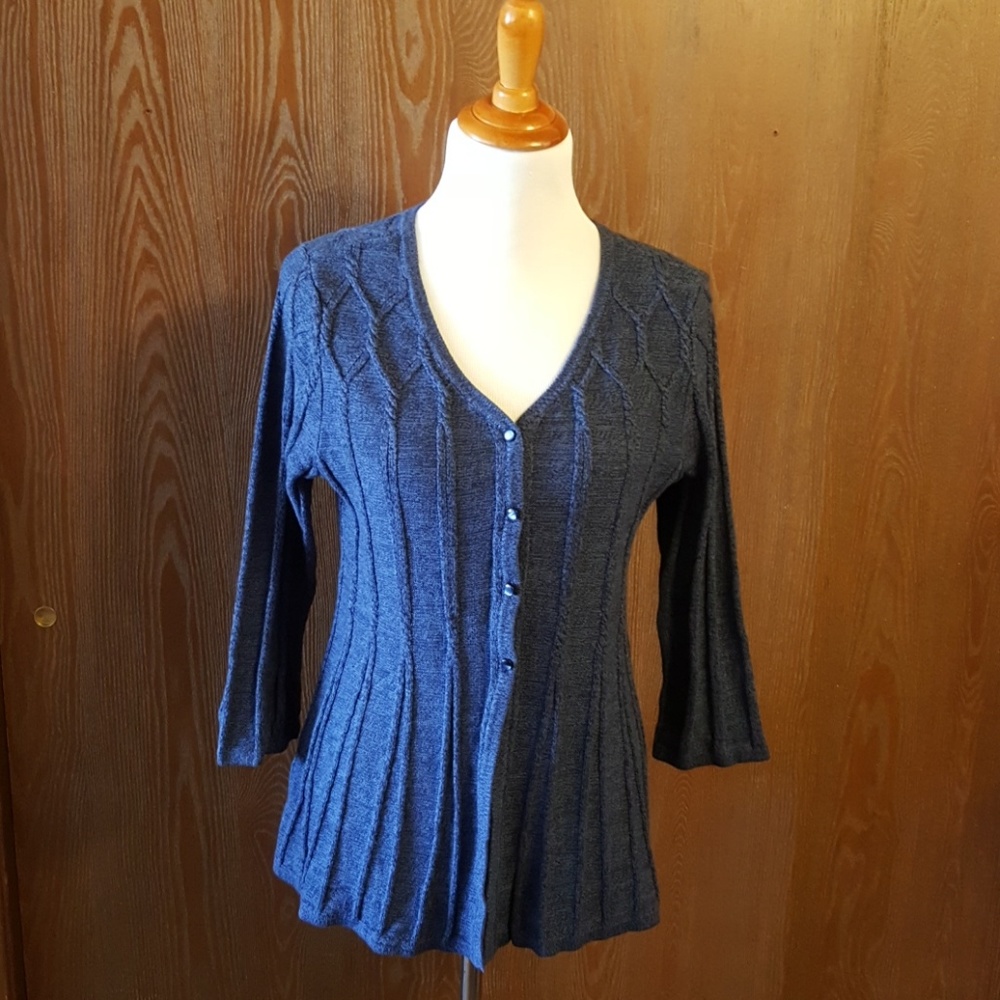 Croft & Barrow Blue 3/4 Sleeve Sweater Sze Lge NWT