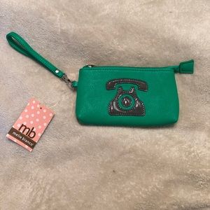 Green graphic Wristlet