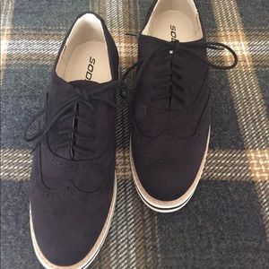 Black casual Lace up loafers