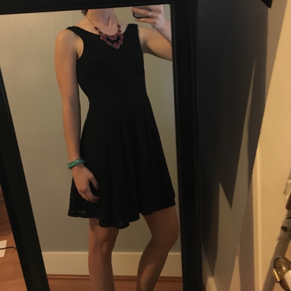 Black low dip back lacey dress