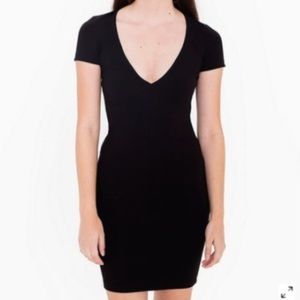 American Apparel Ponte v-neck minidress bodycon