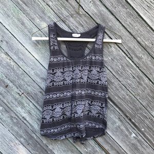 LA Hearts Grey Print Crop