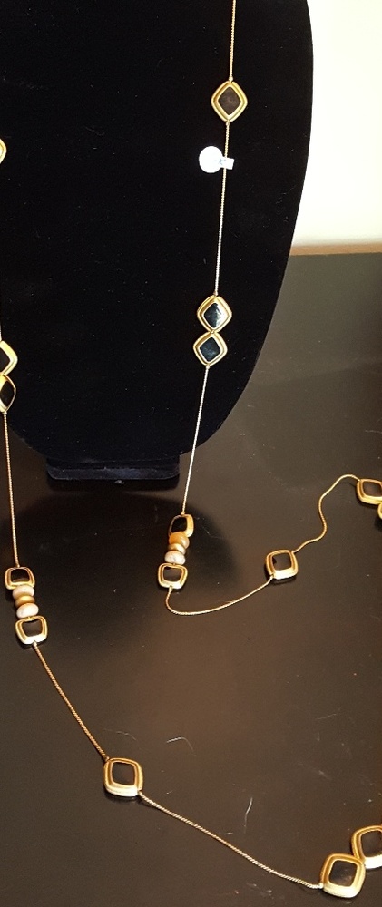 Vintage 14k Gold & Onyx Necklace