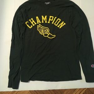 Green and Yellow Champion long sleeve tee