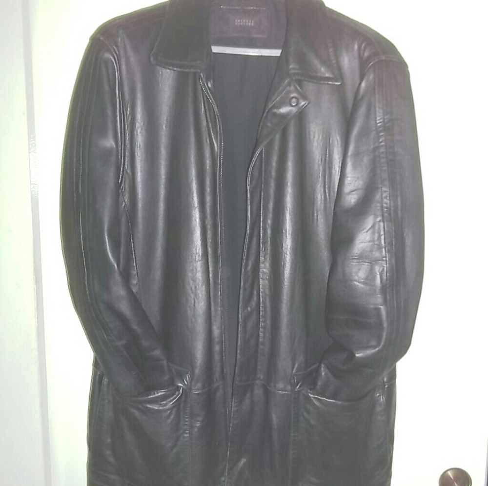 Barney lambskin leather car coat length