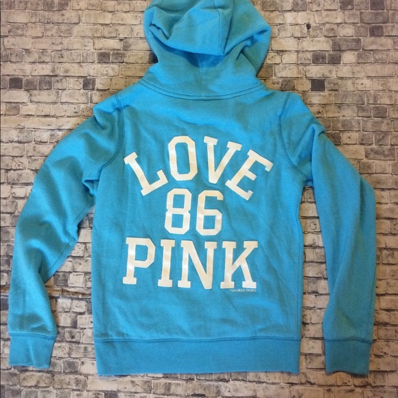 Victoria's Secret Tops - Pink Victoria’s Secret full zip hoodie Turquise