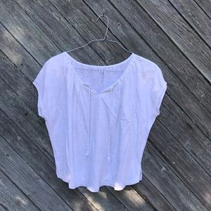 LOFT White Short Sleeve Blouse