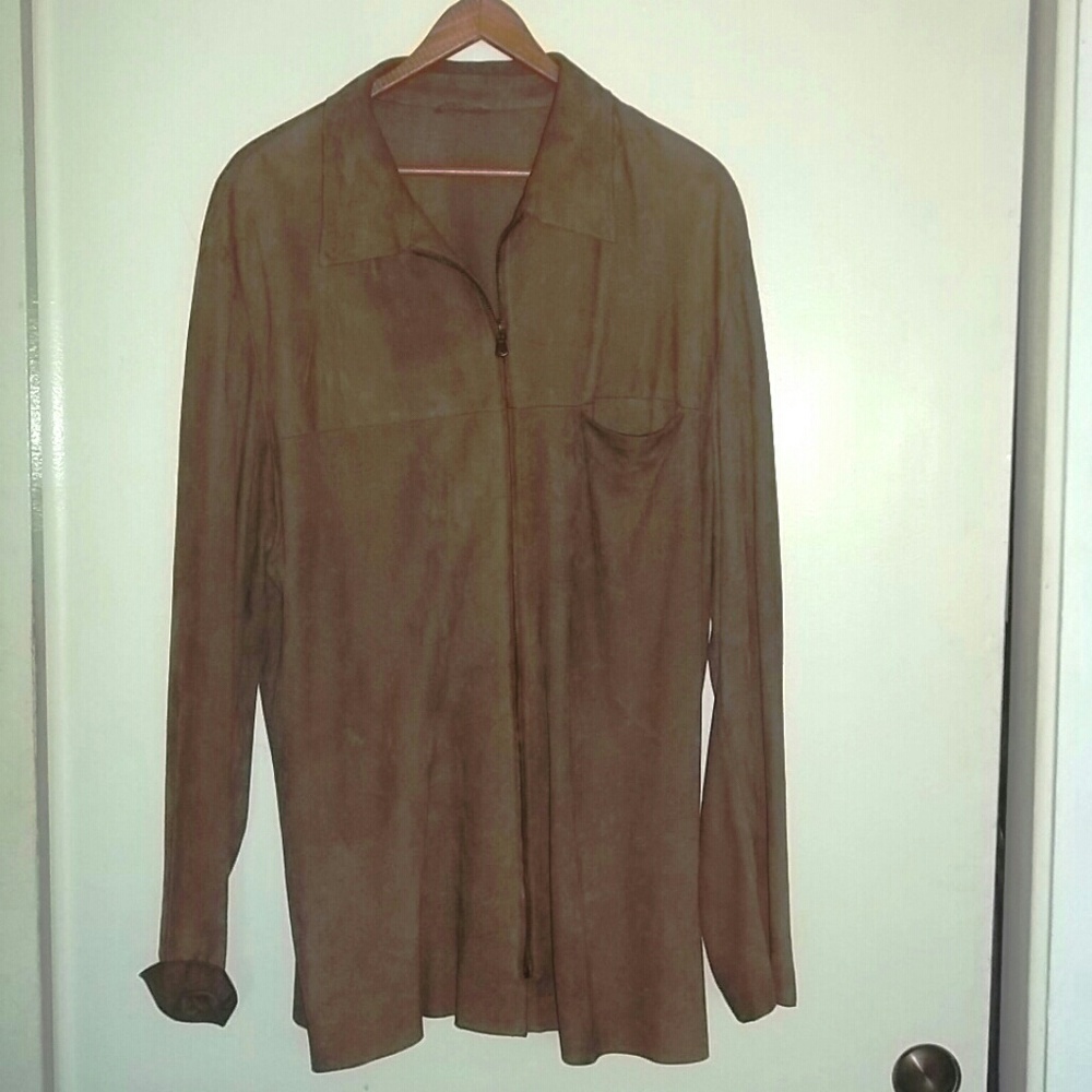 Barneys lightweight suede shirt jacket