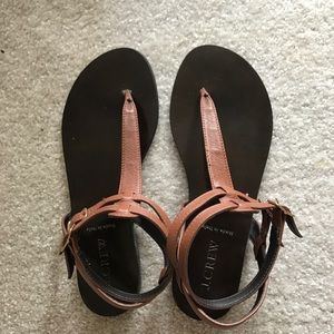 Jcrew T Strap Sandals