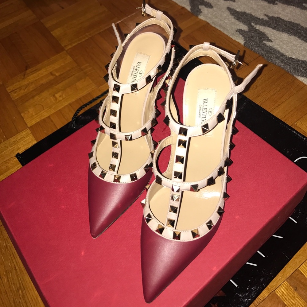 Valentino Garavani Rockstud Ankle Strap Heels