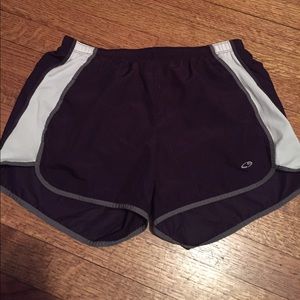 Deep purple, white & gray Champion workout shorts Deep purple, white & gray Champion workout shorts