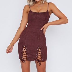 Runaway The Label Dresses - Wine Colored Faux Suede Mini Dress Runaway The Label Dresses - Wine Colored Faux Suede Mini Dress
