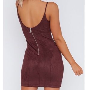 Runaway The Label Dresses - Wine Colored Faux Suede Mini Dress Runaway The Label Dresses - Wine Colored Faux Suede Mini Dress