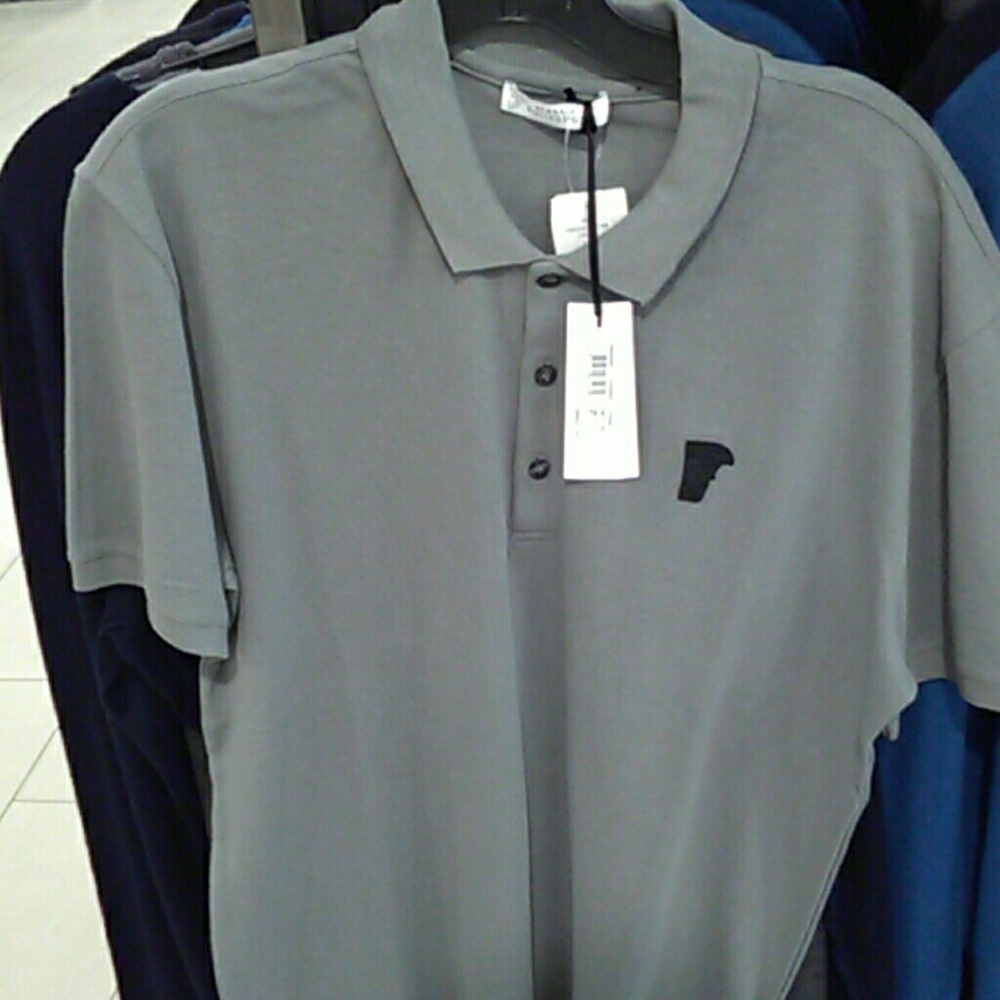 Grey Versace polo shirt
