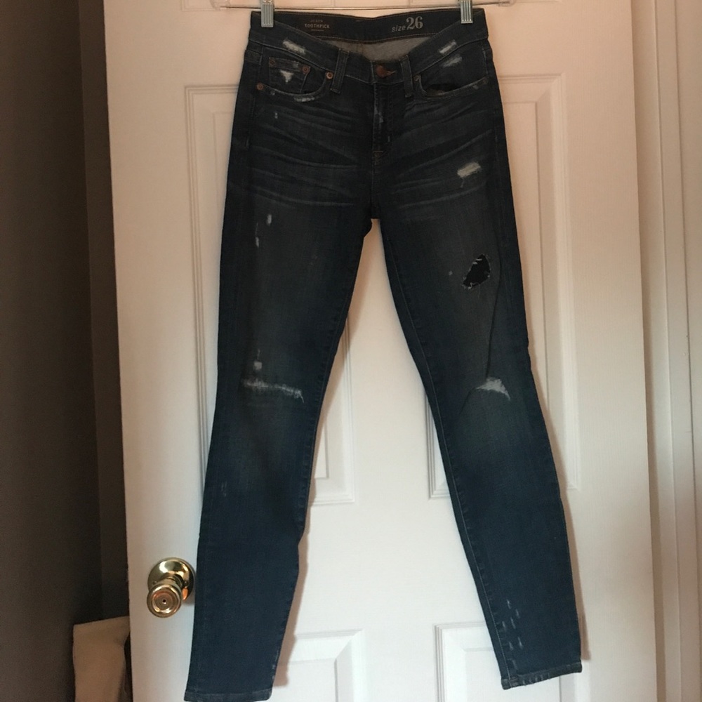 Jcrew Distressed Toothpick Jean Size 26 - Picture 2 of 5
