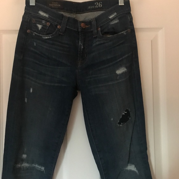 Jcrew Distressed Toothpick Jean Size 26 - Picture 3 of 5